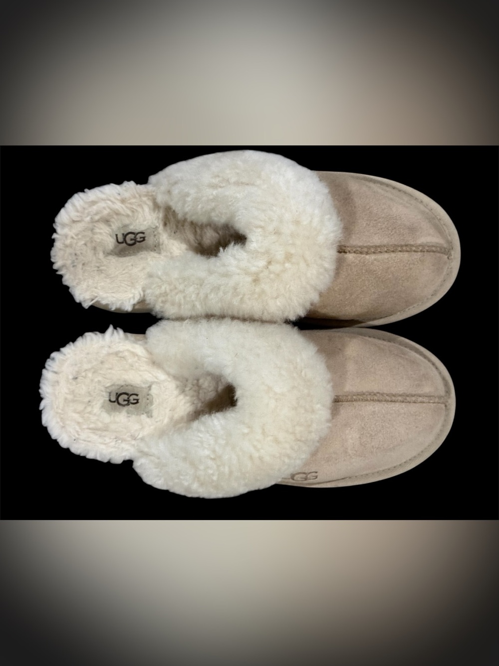 UGG Girls Chestnut Suede Shearling-Lined Slippers - Size 4